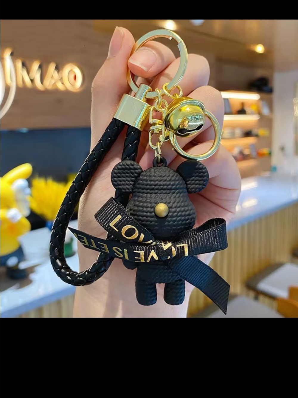 Black Bear Charm Keychain